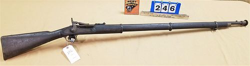 BRITISH SMALL ARMS CO P-1864 SNIDER MKLL THREE BAND RIFLE DATED 1871 STOCK IS CRACKED BBL IS DISABLED WITH SLIDING PLUG