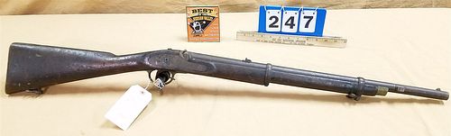 1856 SHORT RIFLE TOWER ENFIELD CARBINE RIFLE 40" OVERALL LNGTH MISSING HAMMER AND NIPPLE PUSH ROD
