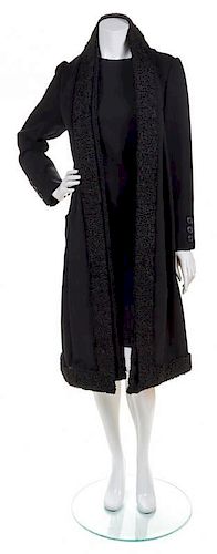 A Bill Blass Black Wool Dress,