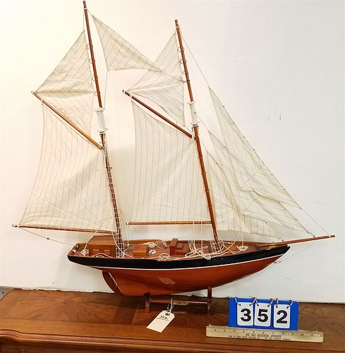 SHIP MODEL GLORIA SCHOONER 1871 34"H X 3'L