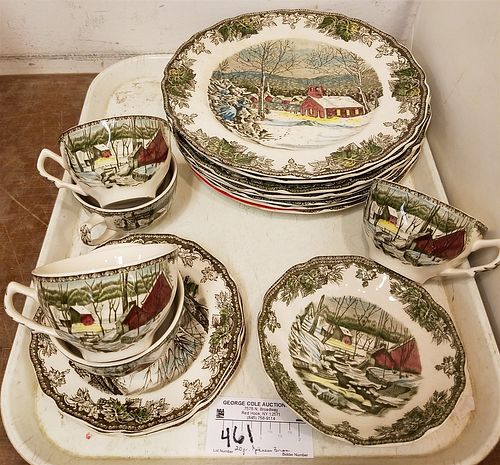 TRAY 20PC JOHNSON BROS. "THE FRIENDLY VILLAGE" PARTIAL DINNER SERVICE