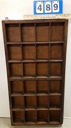 HANGING PIGEON HOLE CABINET 32-1/2"H X 16-1/2"W X 3"D