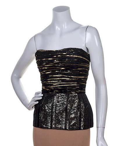 A Galanos Gold and Black Bustier,