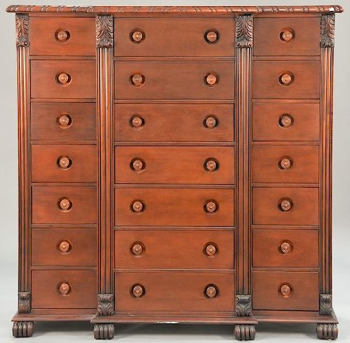 Ralph Lauren mahogany chest. ht. 64", wd. 63 1/2", dp. 18 1/2"