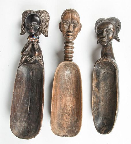 3 African Granary Spoons