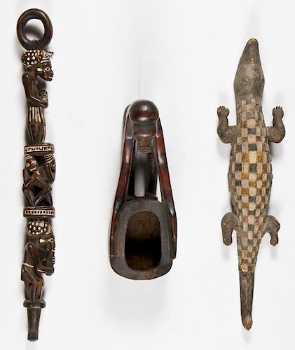 3 African Carved Wood Artifacts