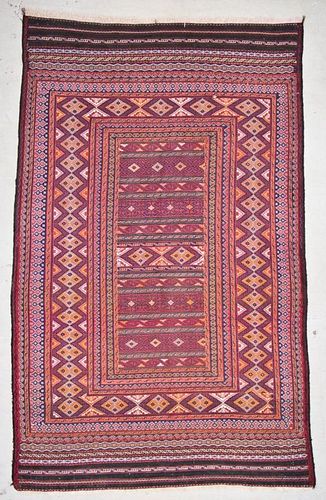 Vintage Central Asian Kilim: 6'3'' x 10'3'' (191 x 312 cm)