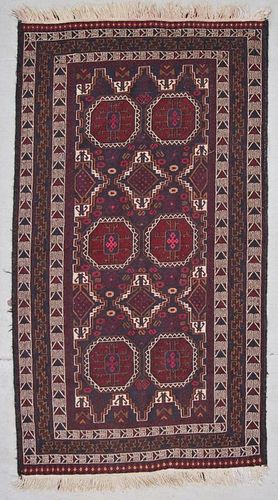 Vintage Afghan Rug: 4'0'' x 7'0'' (122 x 213 cm)