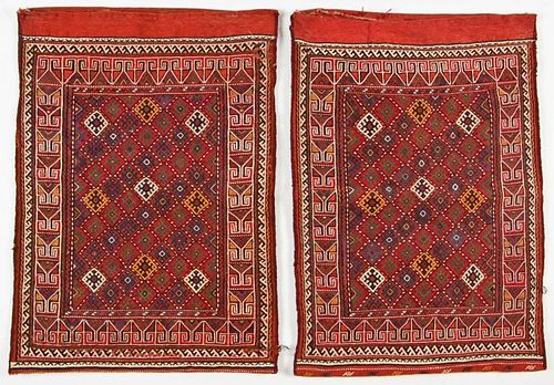 Pair of Semi-Antique Central Asian Sumak Rugs