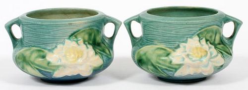 ROSEVILLE WATER LILY POTTERY VASES