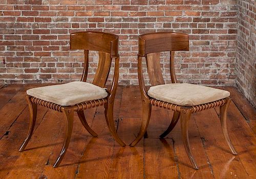 Style of T.H. Robsjohn-Gibbings Pair of Klismos Chairs by Kreiss