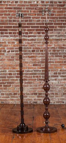 Two Turned-Wood Floor Lamps