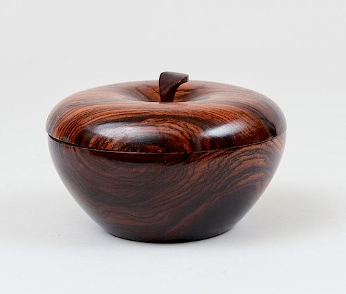Turned Rosewood Apple-Form Covered Box