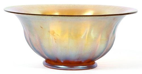 GOLD FAVRILE STYLE GLASS BOWL