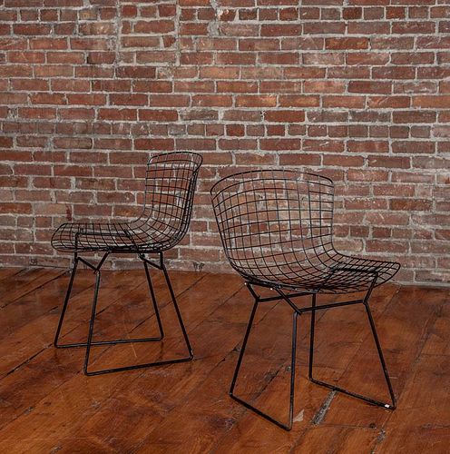 Pair of Black-Painted "Bertoia" Chairs