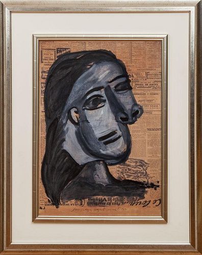 After Pablo Picasso (1881-1973): Portrait on Newspaper