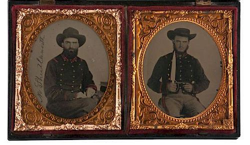 Sixth Plate Ambrotypes of CSA Soldiers from the 36th Alabama Regiment, Including Pvt. Morgan Shuttleworth, DOW 