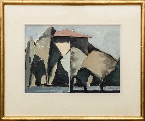 Duilio Barnabé (1914-1961): Landscape with House