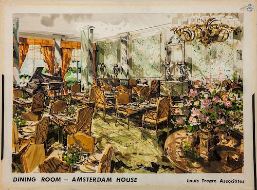 20th Century School: Three Renderings for Amsterdam House, Louis Tregre Associates