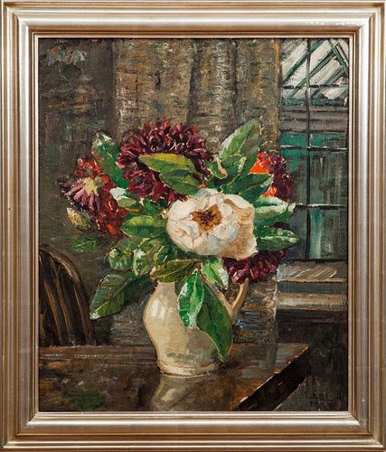 Emily Beatrice Bland (1864-1951): Still Life of Flower-Filled Vase