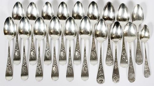 TOWLE & OTHER BRIGHT CUT STERLING TEASPOONS