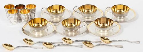 USSR SILVERPLATE ESPRESSO CUPS SAUCERS & SPOONS