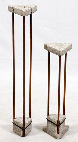 INDUSTRIAL STYLE CEMENT & STEEL PEDESTALS TWO