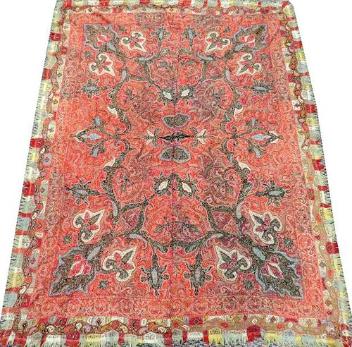 PERSIAN HAND-WOVEN WOOL SHAWL ANTIQUE
