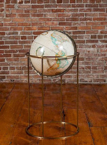 Style of Paul McCobb Globe on Brass Stand