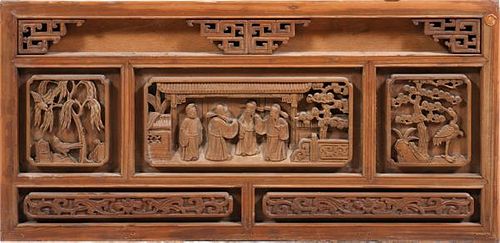 CHINESE CARVED WOOD PANEL