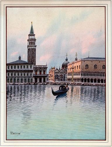 ITALIAN WATERCOLOR ON PAPER C. 1925