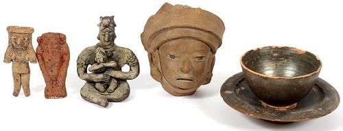 SOUTH AMERICAN/PRE-COLUMBIAN STYLE FIGURES & BOWLS