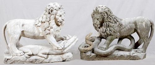 CEMENT GARDEN LIONS C. 1890 TO EARLY 20TH C.