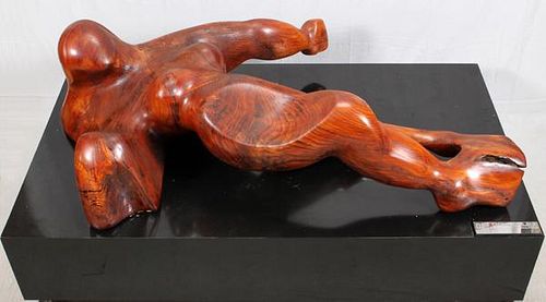 PAUL A. GONZALEZ CARVED WOOD ABSTRACT SCULPTURE