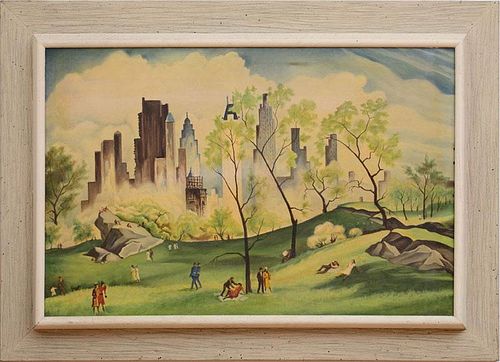 After Adolf Dehn (1895-1968): Spring in Central Park