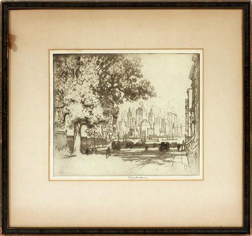 JOSEPH PENNELL ETCHING VIEW OF NEW YORK