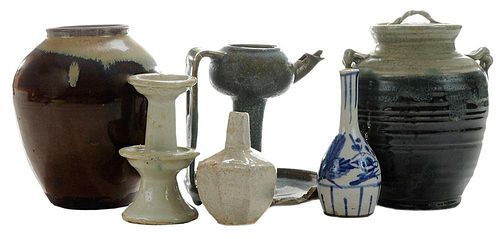 Six Pieces Old [Mingei] Stoneware