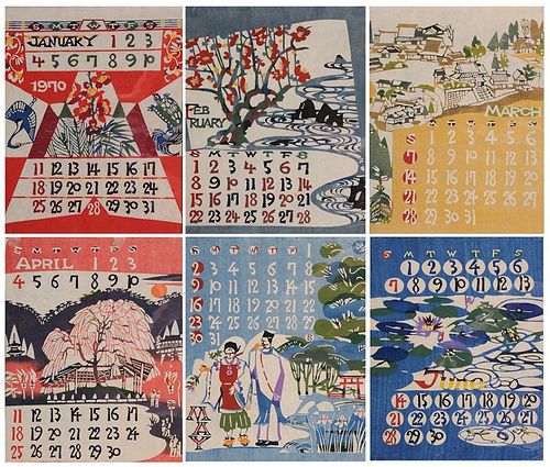 Stencil-Printed Calendars by Serizawa