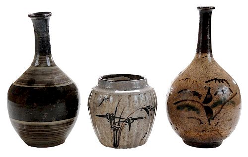 Three Pieces Old [Karatsu] Stoneware