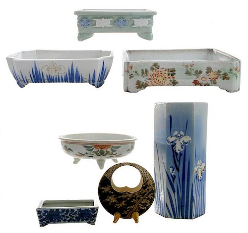 Seven Suiban Containers for [Ikebana]