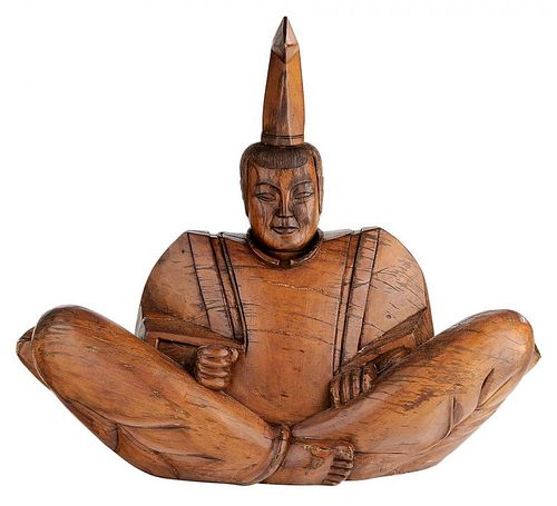 Large Wood Sculpture of Shinto Deity