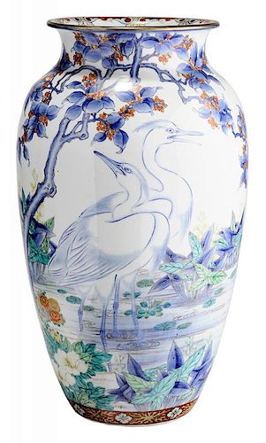 Large Fukagawa Porcelain Vase