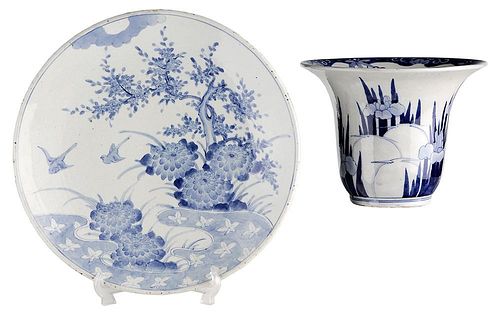 Blue and White Porcelain Charger and