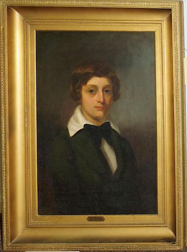 Jane Leavitt Hunt (American 1801-1877) Portrait of William Morse Hunt circa 1838 o/c 27 x 20" ex Durfee collection see pg 17 Faces In the Parlor -Flem
