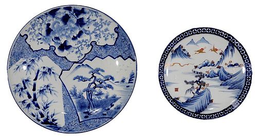 Two Japanese Blue-and-White Porcelain
