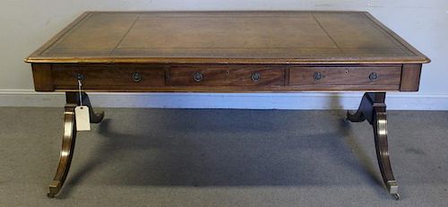 19th Century Leathertop Partners Desk With