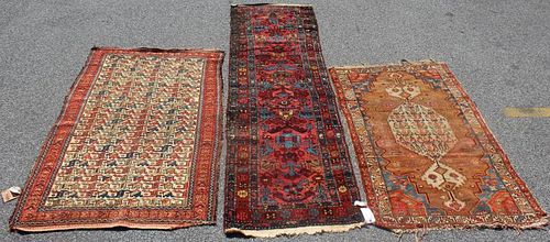 Lot Of 3 Antique Throw Rugs To Include