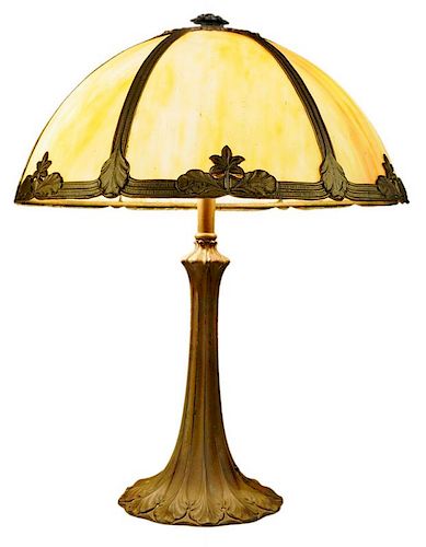 Dome-Top Slag Glass Table Lamp