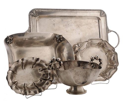 Four Pieces Italian Silver Hollowware,