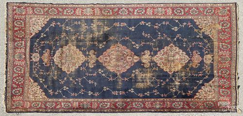 Semi-antique Meshed carpet, 12'7'' x 9'.